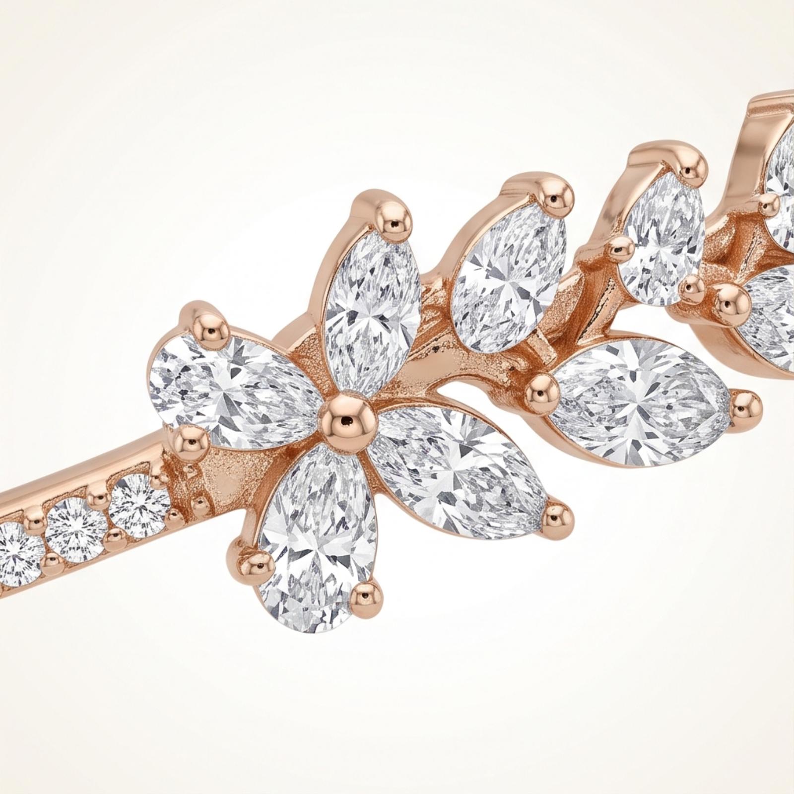 Premium Diamond Bangle Designed with Brilliant Stones and Elegant Gold Finish by Bafleh Jewellery - Image 2