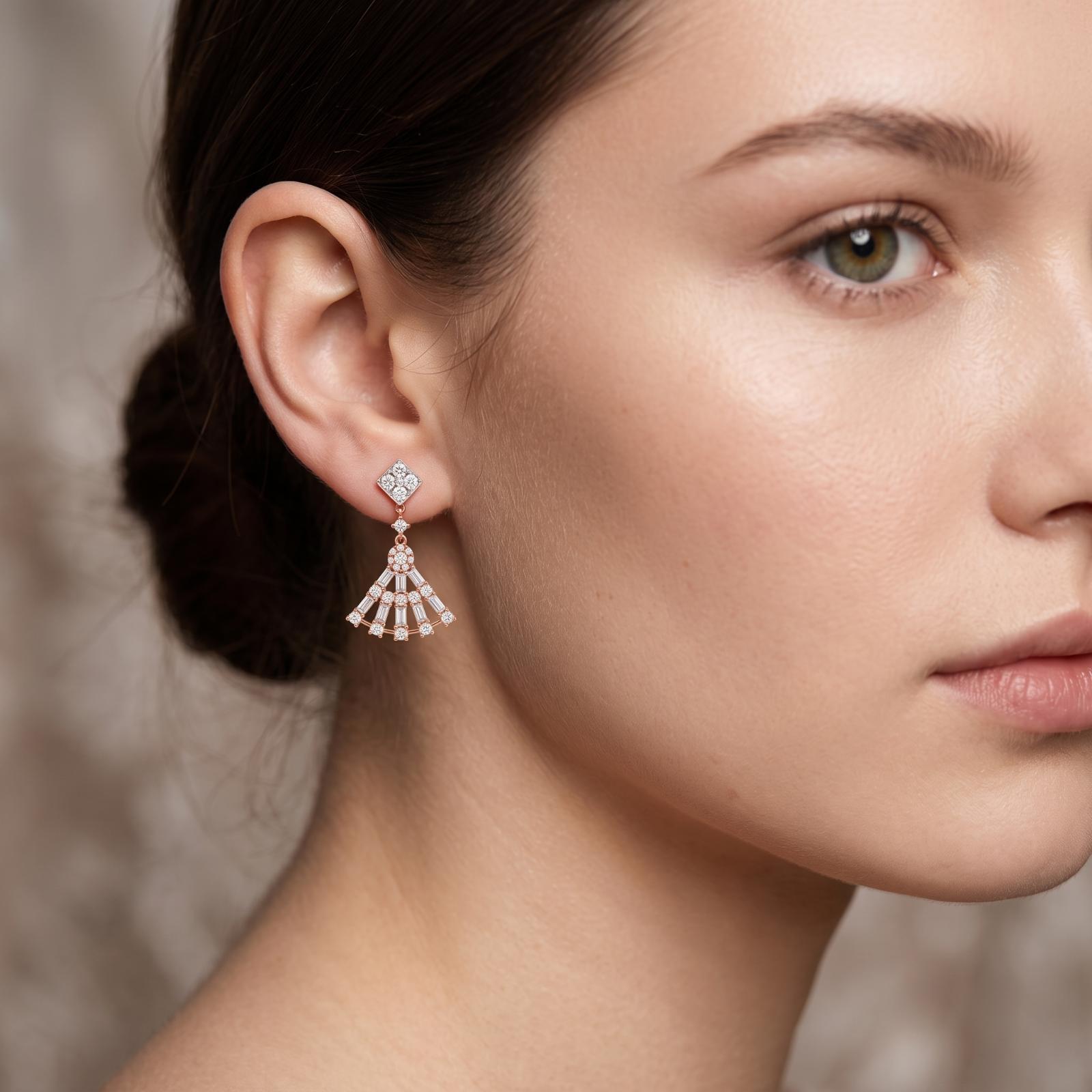 Fine Gold & Diamond Earrings - Image 3