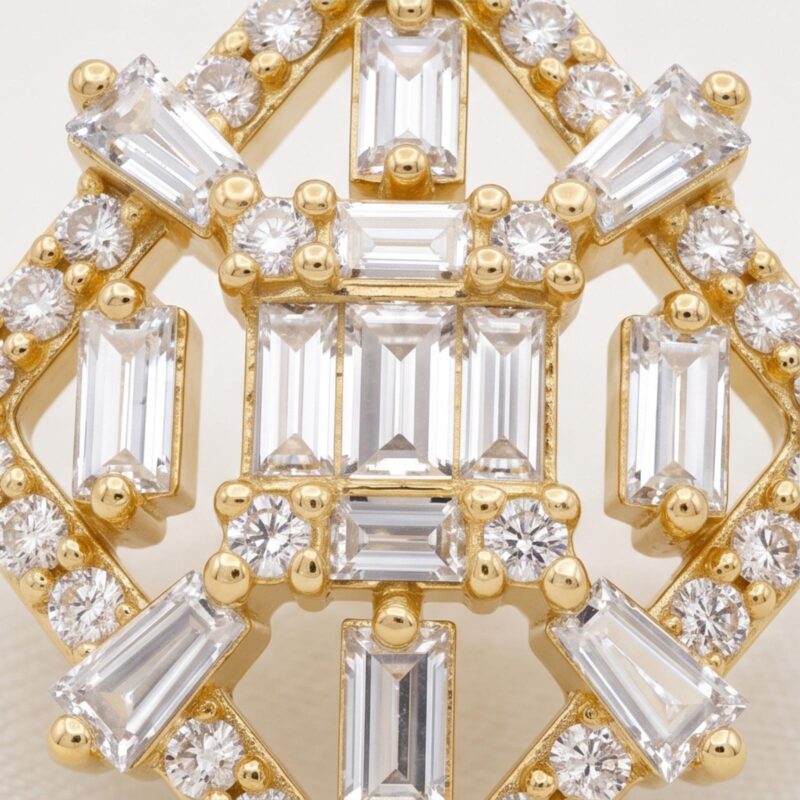 Alternative view of Luxury Gold Earrings with Natural Diamonds