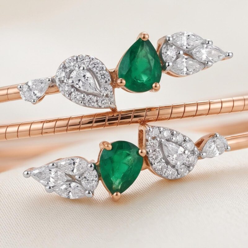 Alternative view of Luxury Diamond Bangle Designed for Women Seeking Sophisticated Gold Jewellery by Bafleh Jewellery