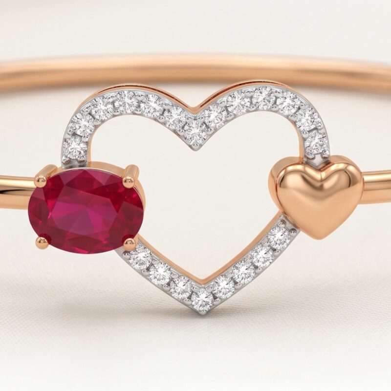 Alternative view of Luxury Diamond Bangle Crafted in Fine Gold for Weddings Celebrations and Elegant Occasions by Bafleh Jewellery