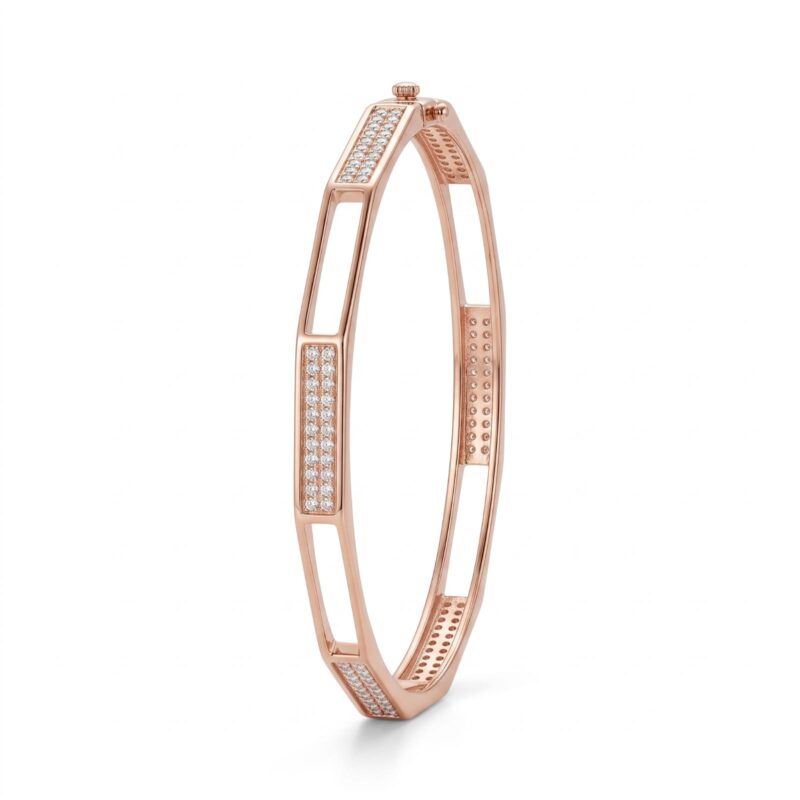 Glamorous Diamond Bangle in Fine Gold Created for Elegant Women by Bafleh Jewellery