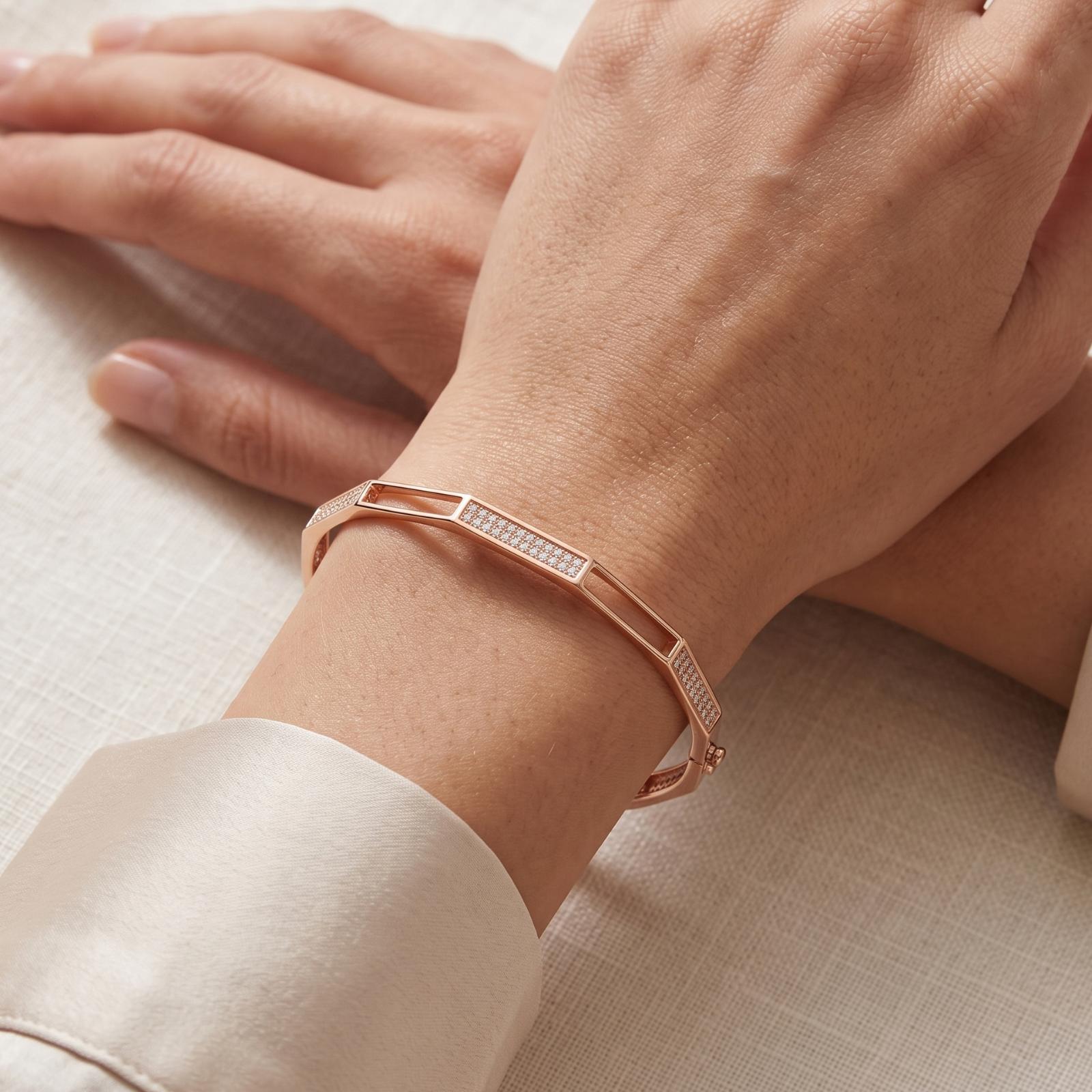 Elegant Diamond Bangle with Brilliant Sparkle and Fine Gold Craftsmanship for Modern Women by Bafleh Jewellery - Image 4