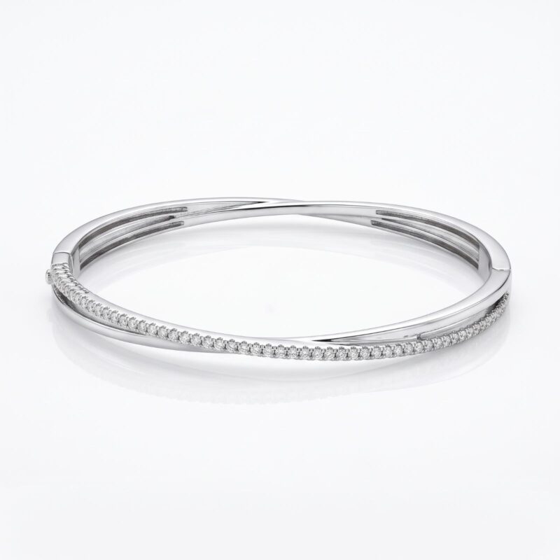 Beautiful Fine Gold Diamond Bangle Perfect for Gifting Weddings Anniversaries and Special Moments by Bafleh Jewellery