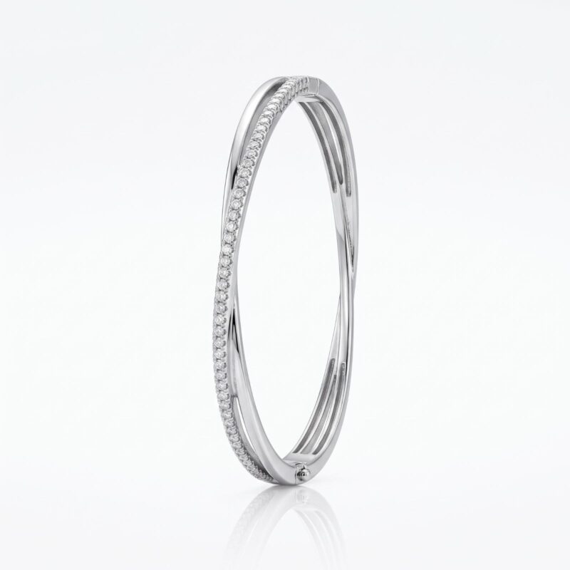 Alternative view of Beautiful Fine Gold Diamond Bangle Perfect for Gifting Weddings Anniversaries and Special Moments by Bafleh Jewellery