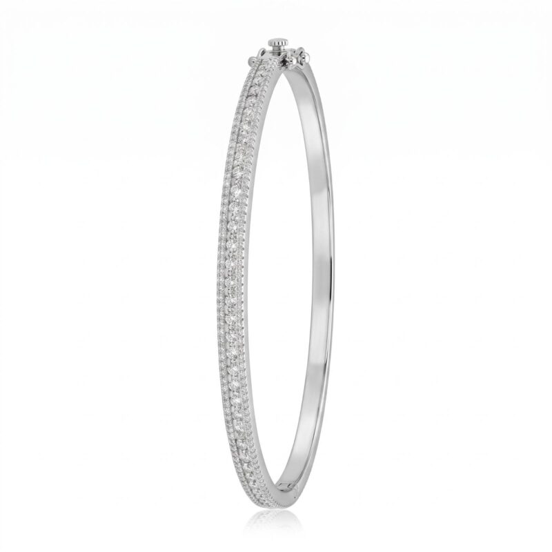 Stunning Diamond Bangle Featuring Sparkling Diamonds and Refined Gold Craftsmanship by Bafleh Jewellery