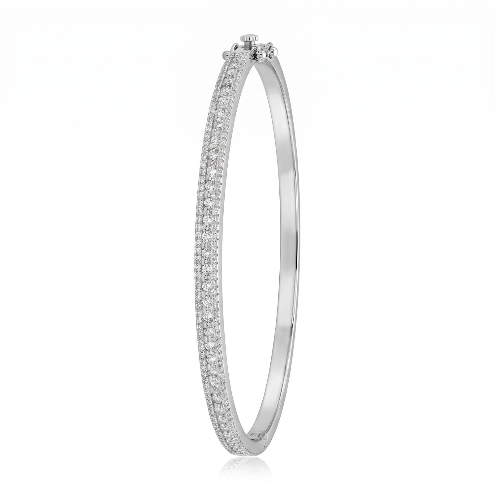 Stunning Diamond Bangle Featuring Sparkling Diamonds and Refined Gold Craftsmanship by Bafleh Jewellery