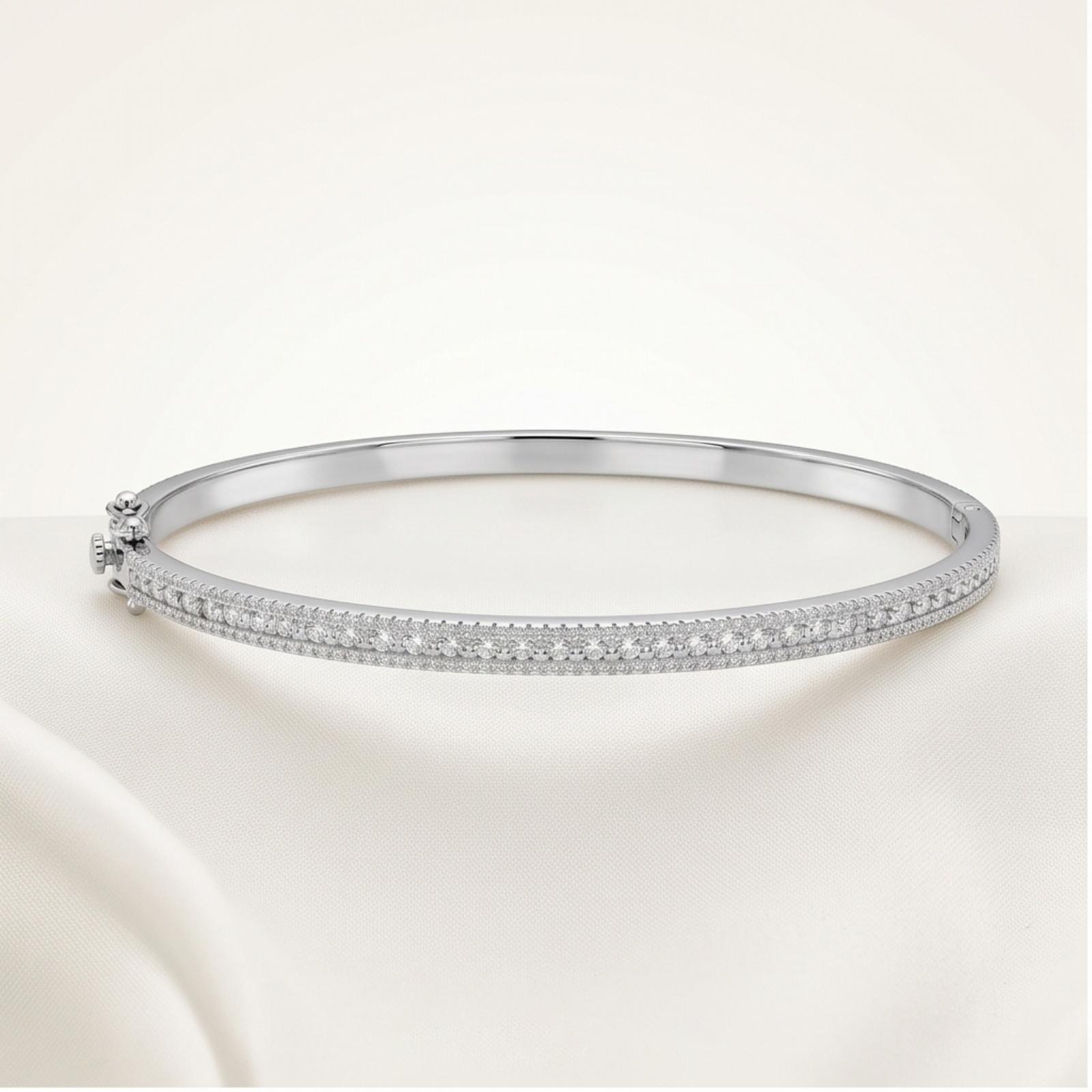 Stunning Diamond Bangle Featuring Sparkling Diamonds and Refined Gold Craftsmanship by Bafleh Jewellery - Image 5