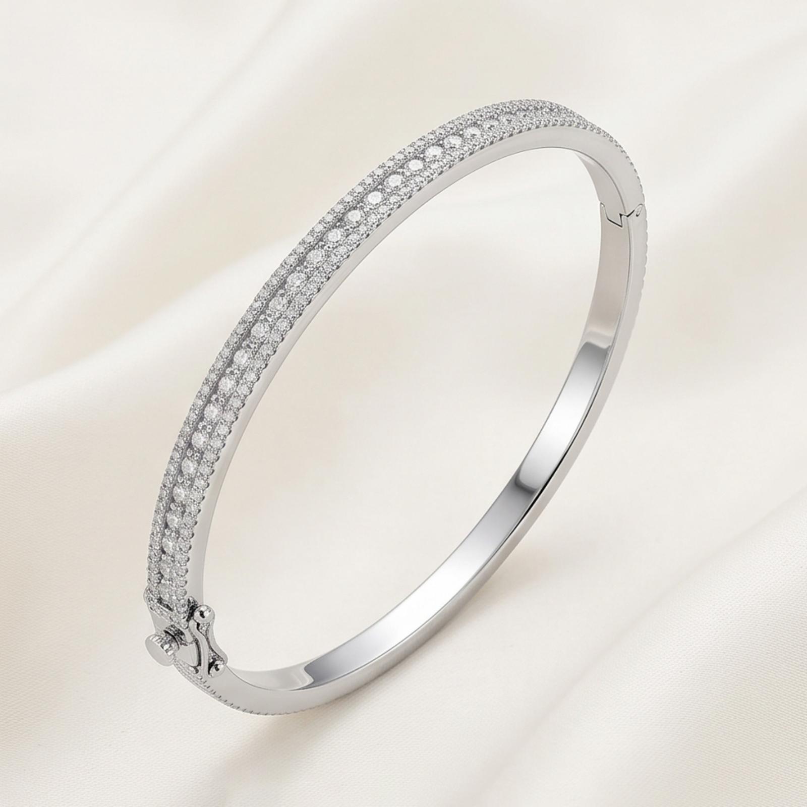 Stunning Diamond Bangle Featuring Sparkling Diamonds and Refined Gold Craftsmanship by Bafleh Jewellery - Image 4