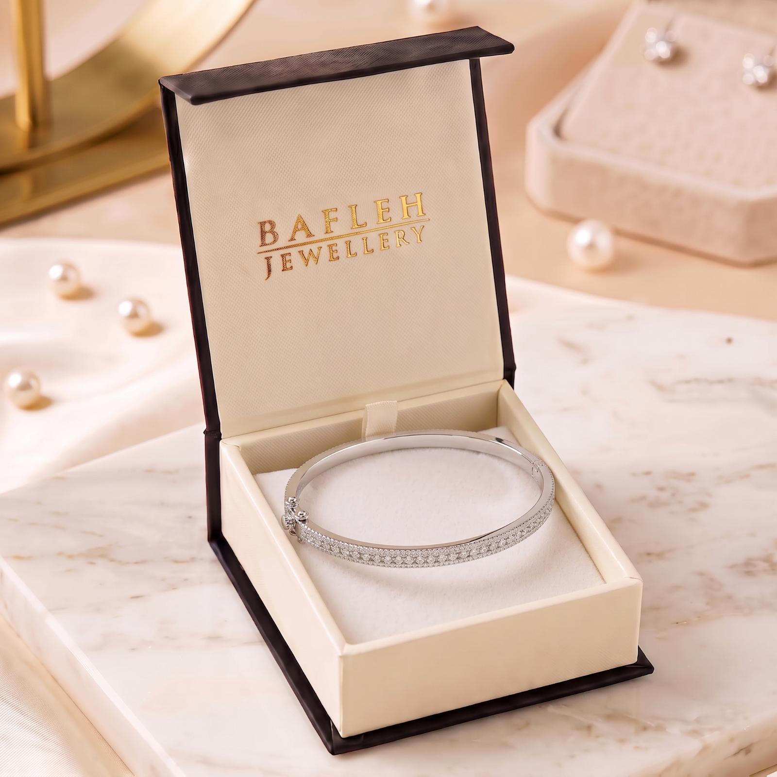 Stunning Diamond Bangle Featuring Sparkling Diamonds and Refined Gold Craftsmanship by Bafleh Jewellery - Image 6