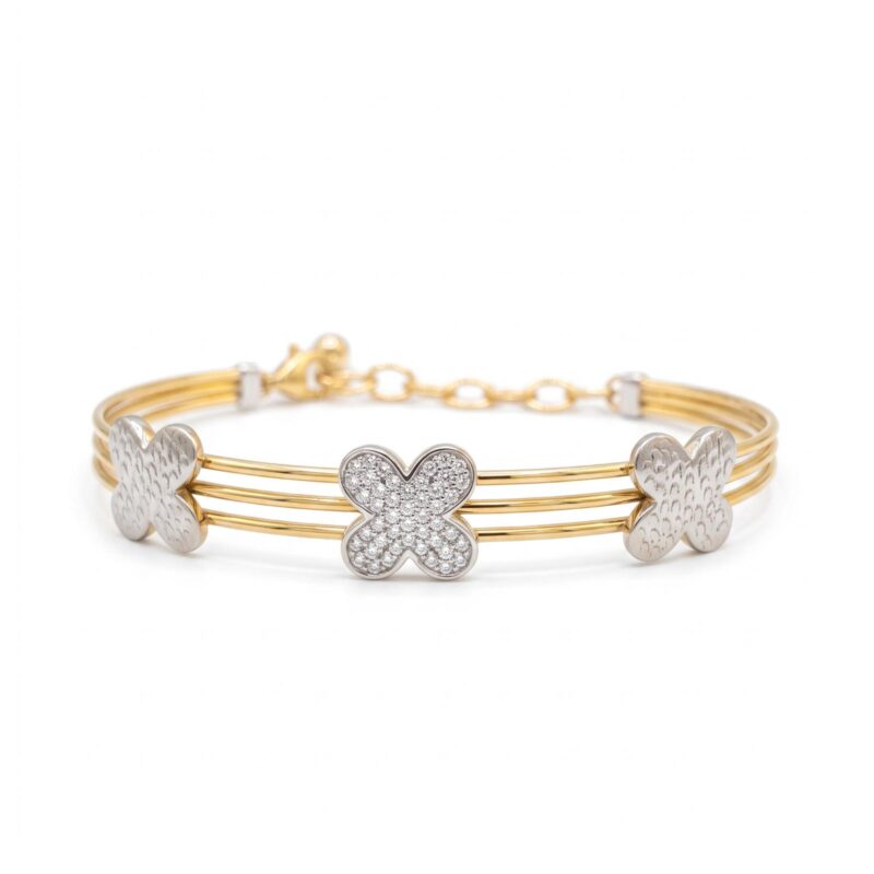 Luxury Gold Diamond Bangle Created with Sophisticated Detailing for a Truly Elegant Appearance by Bafleh Jewellery