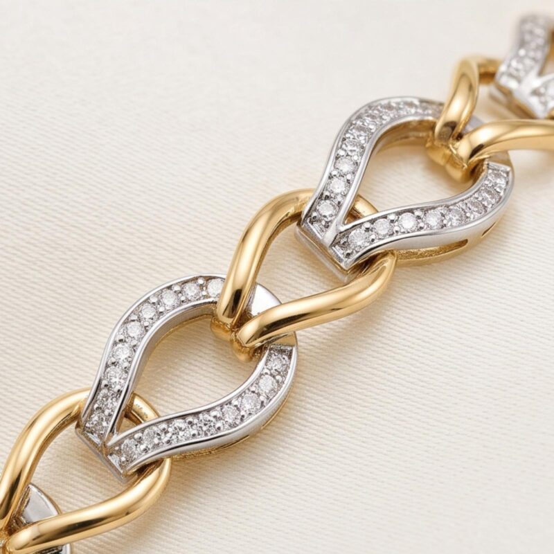 Alternative view of 18K Gold and Diamond Bracelet Combining Fine Craftsmanship with Contemporary Elegance