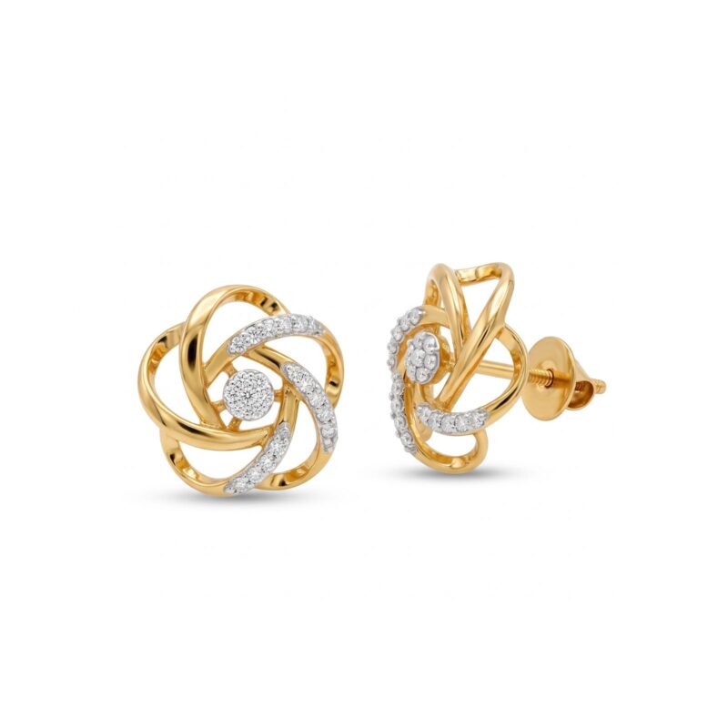 Classic 18K Gold Diamond Earrings