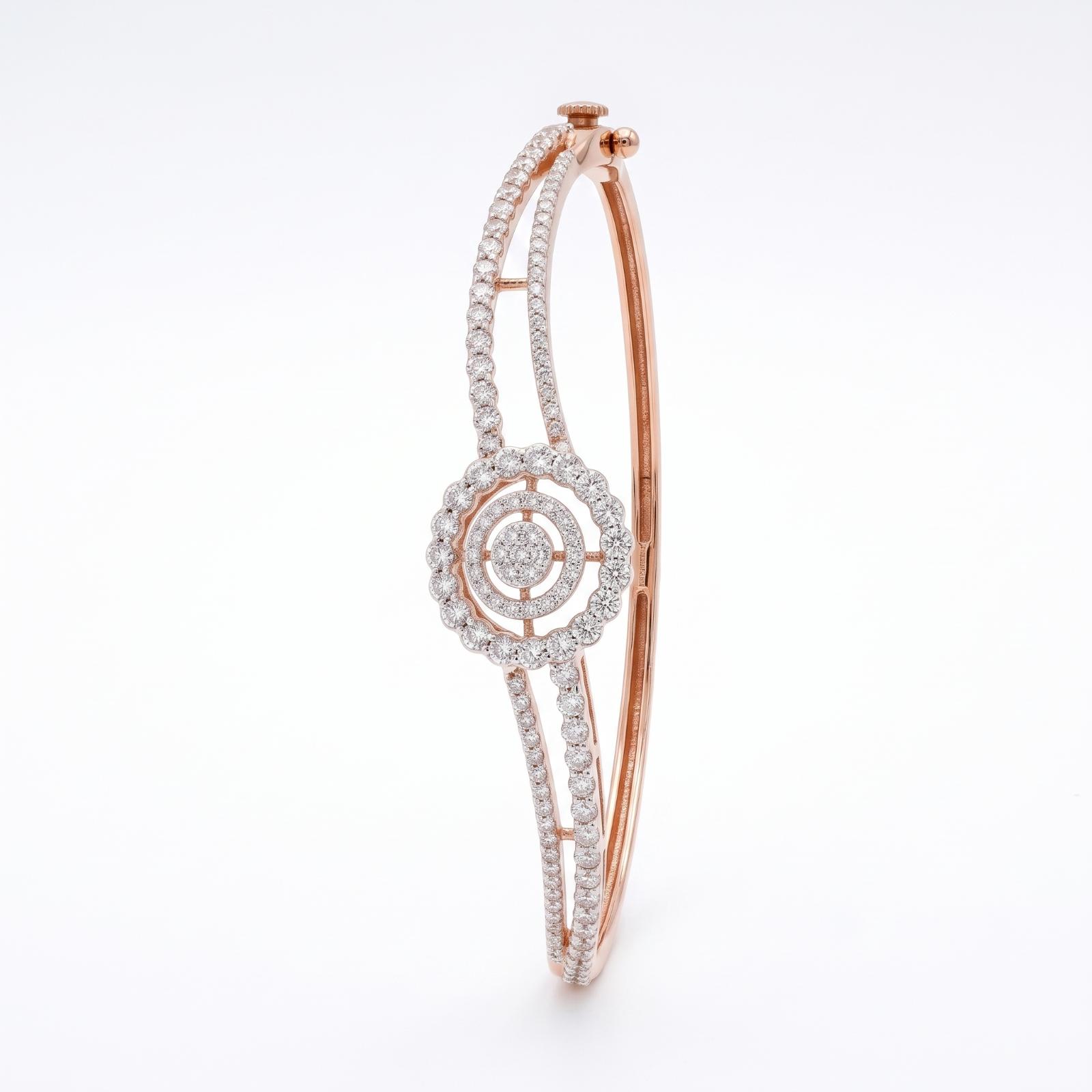 Elegant Gold Bangle with Brilliant Diamond Accents for Women by Bafleh Jewellery - Image 2