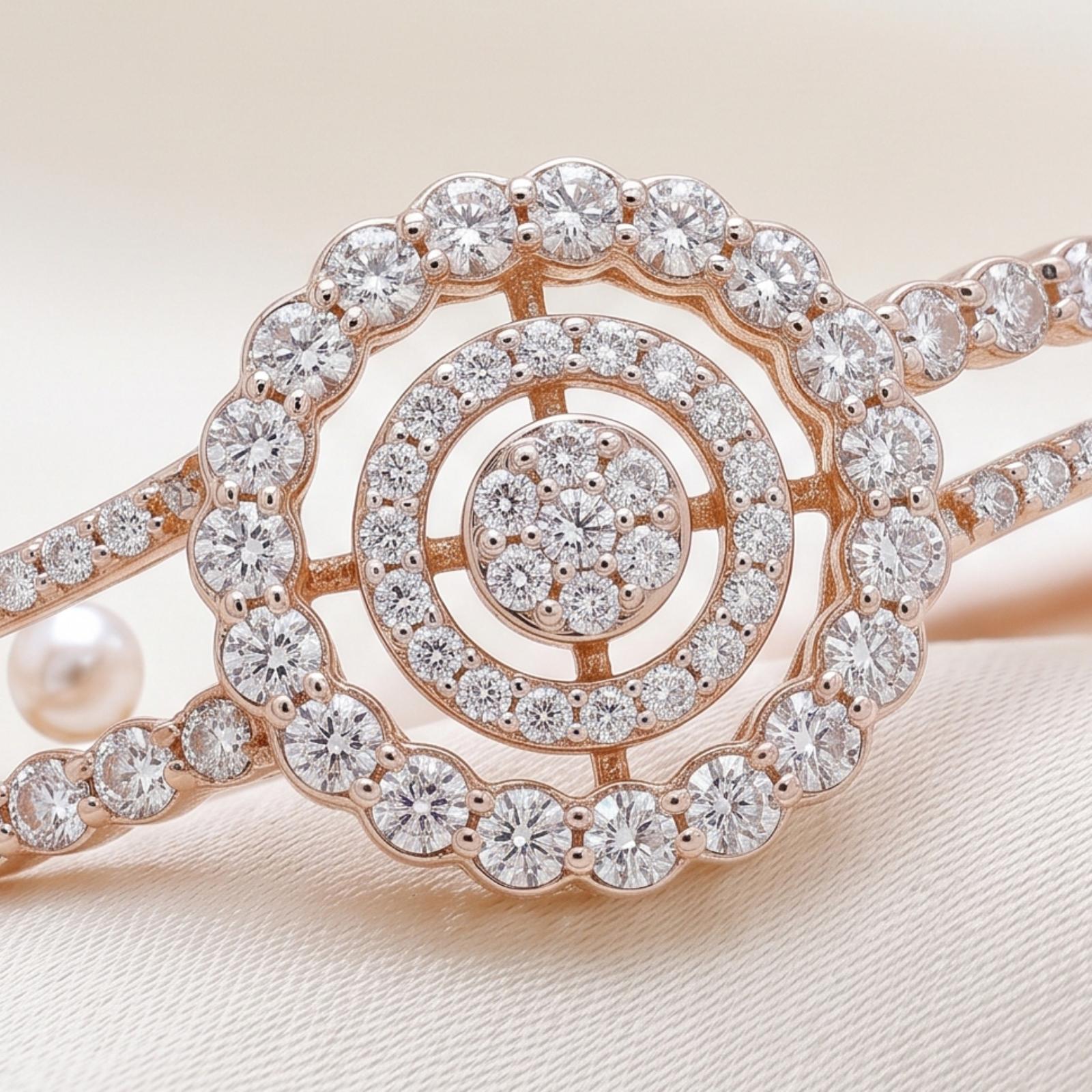 Elegant Gold Bangle with Brilliant Diamond Accents for Women by Bafleh Jewellery - Image 4