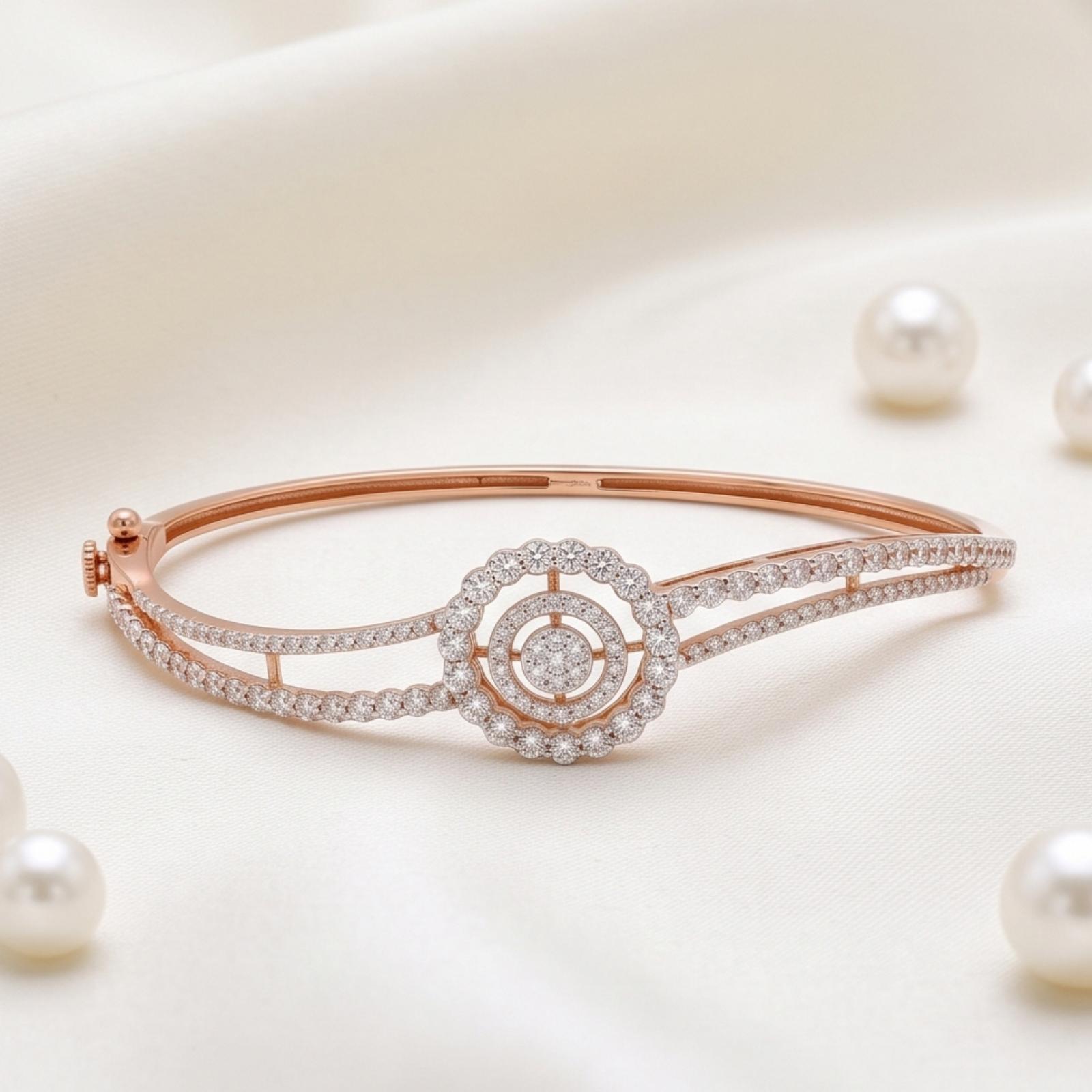 Elegant Gold Bangle with Brilliant Diamond Accents for Women by Bafleh Jewellery - Image 6