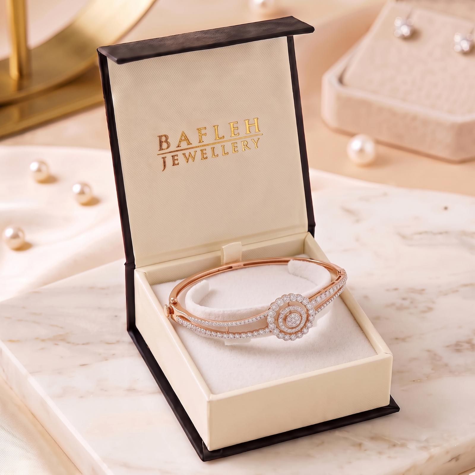 Elegant Gold Bangle with Brilliant Diamond Accents for Women by Bafleh Jewellery - Image 7