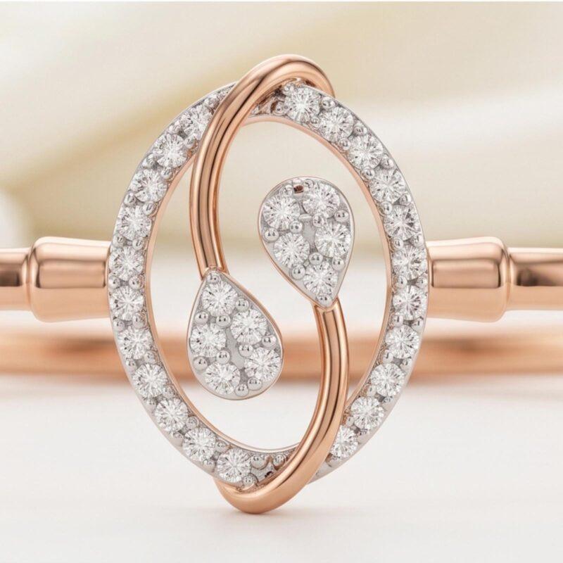 Alternative view of Refined Fine Gold Diamond Bangle Designed for Women Who Love Timeless Luxury Jewellery by Bafleh Jewellery