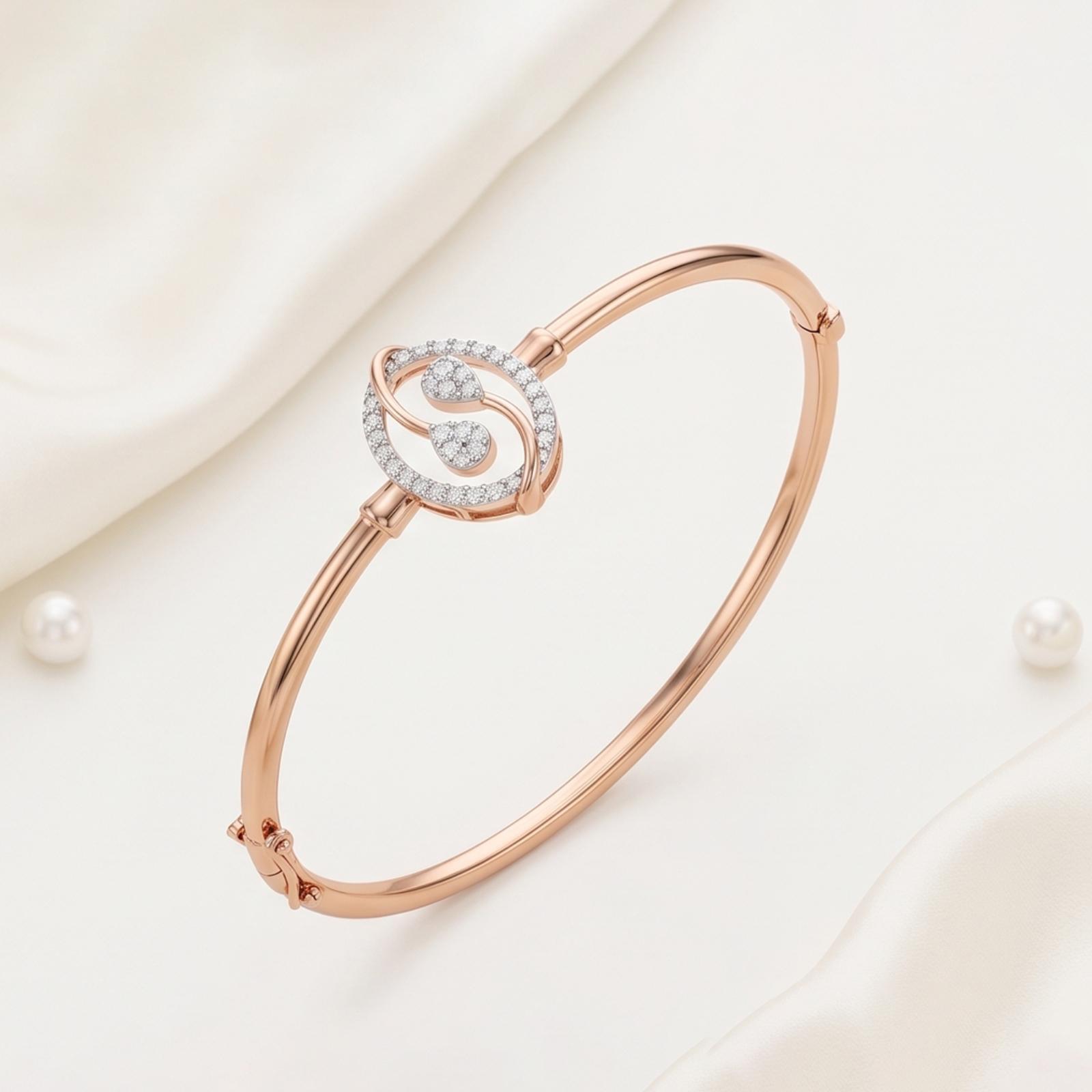 Refined Fine Gold Diamond Bangle Designed for Women Who Love Timeless Luxury Jewellery by Bafleh Jewellery - Image 4