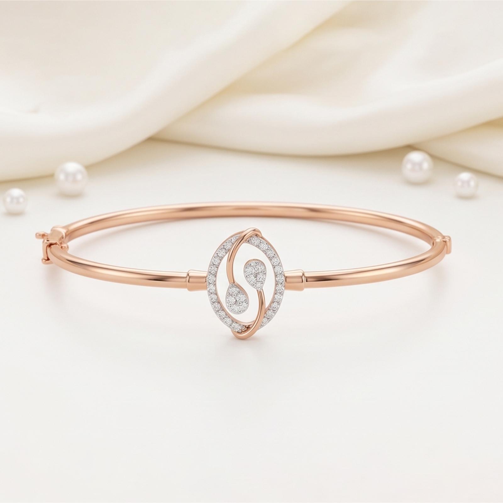 Refined Fine Gold Diamond Bangle Designed for Women Who Love Timeless Luxury Jewellery by Bafleh Jewellery - Image 5