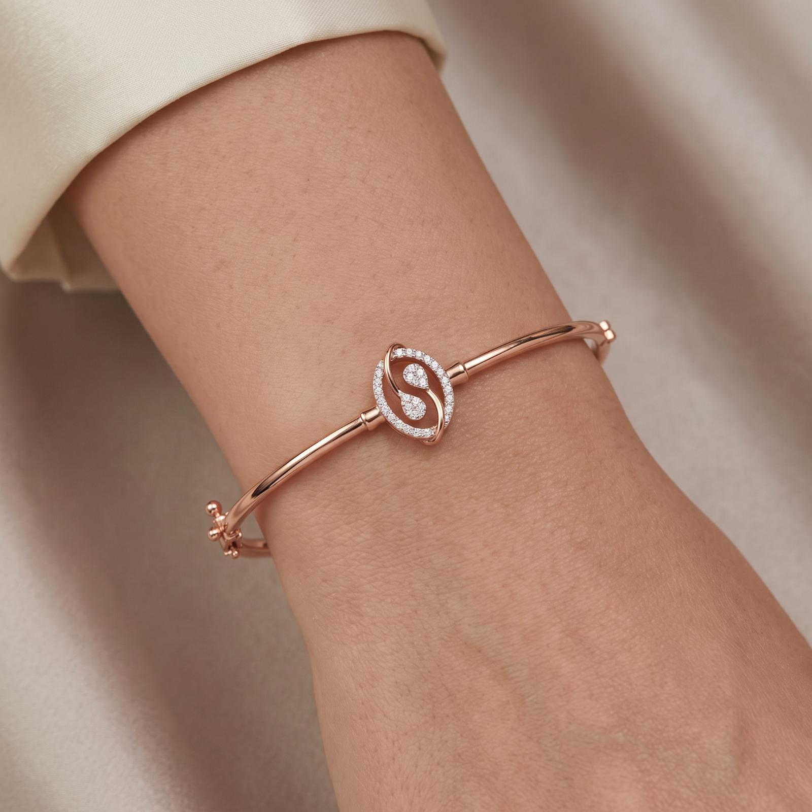 Refined Fine Gold Diamond Bangle Designed for Women Who Love Timeless Luxury Jewellery by Bafleh Jewellery - Image 3