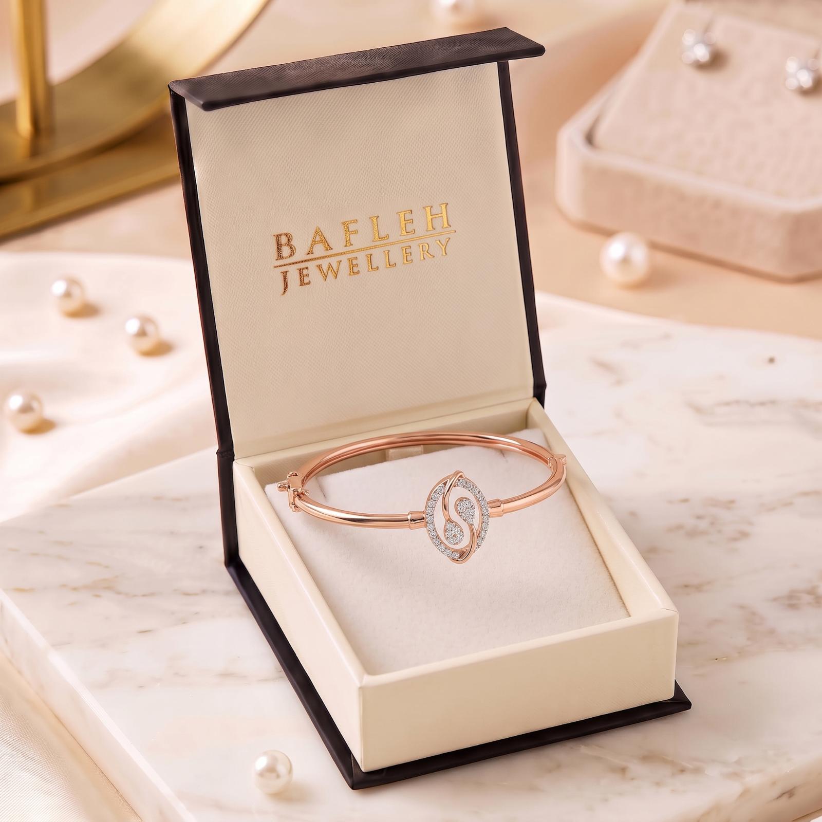 Refined Fine Gold Diamond Bangle Designed for Women Who Love Timeless Luxury Jewellery by Bafleh Jewellery - Image 6