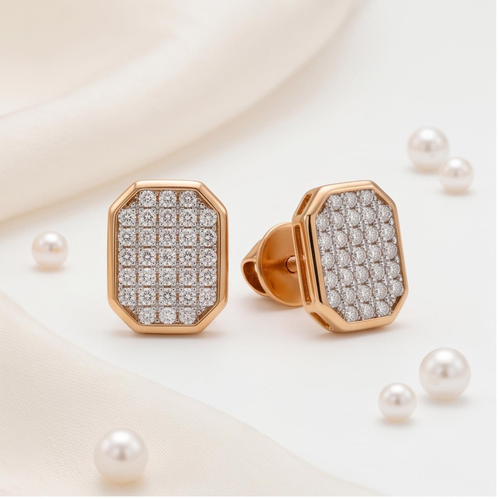 Exquisite 18K Gold Diamond Stud Earrings Designed to Add Timeless Sparkle and Elegance to Every Look - Image 4