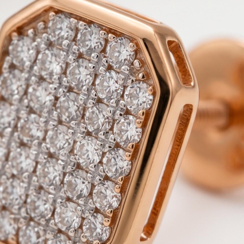 Alternative view of Exquisite 18K Gold Diamond Stud Earrings Designed to Add Timeless Sparkle and Elegance to Every Look