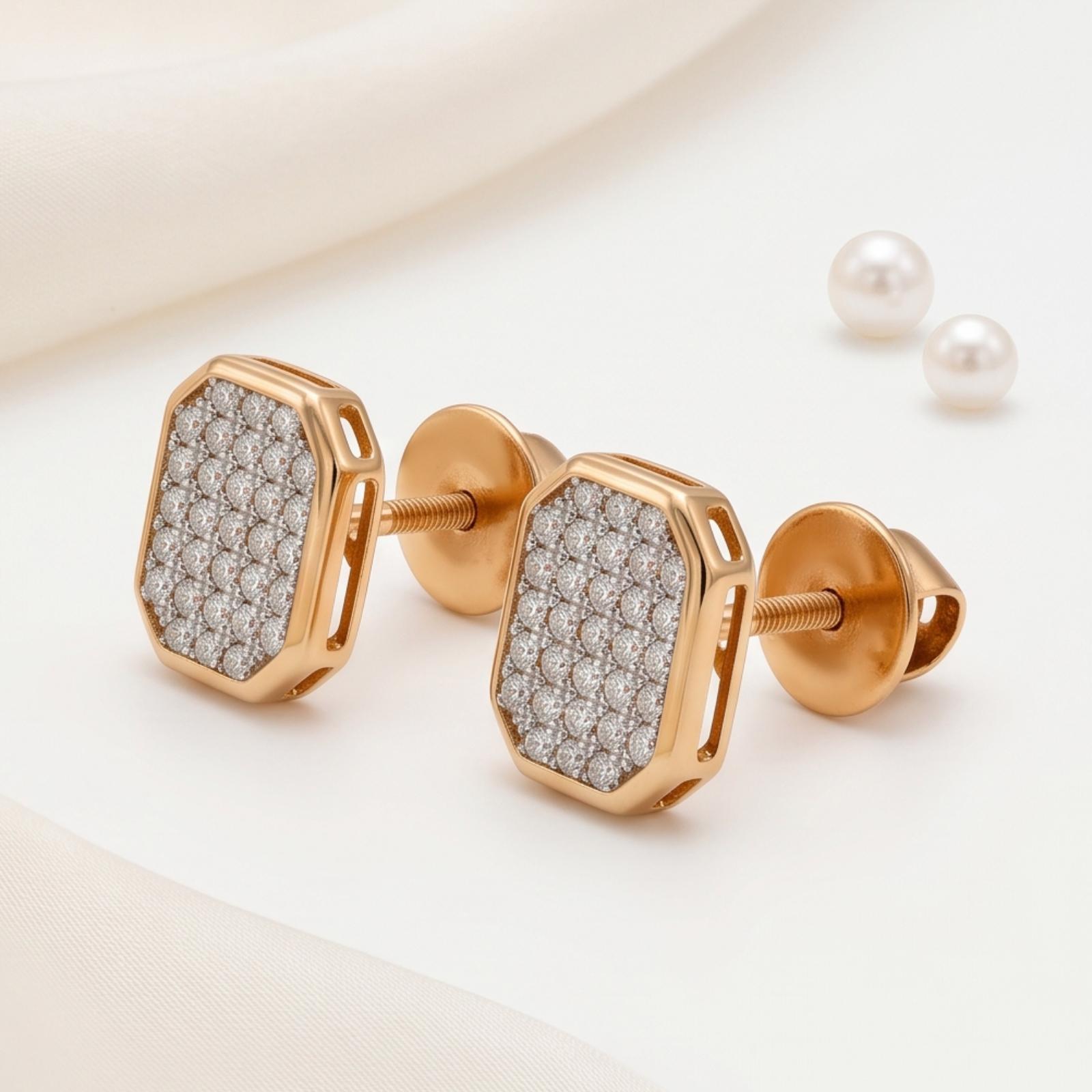 Exquisite 18K Gold Diamond Stud Earrings Designed to Add Timeless Sparkle and Elegance to Every Look - Image 5