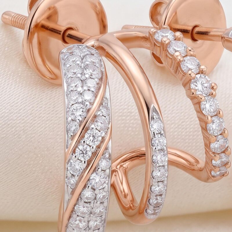 Alternative view of Natural Diamond Hanging Earrings