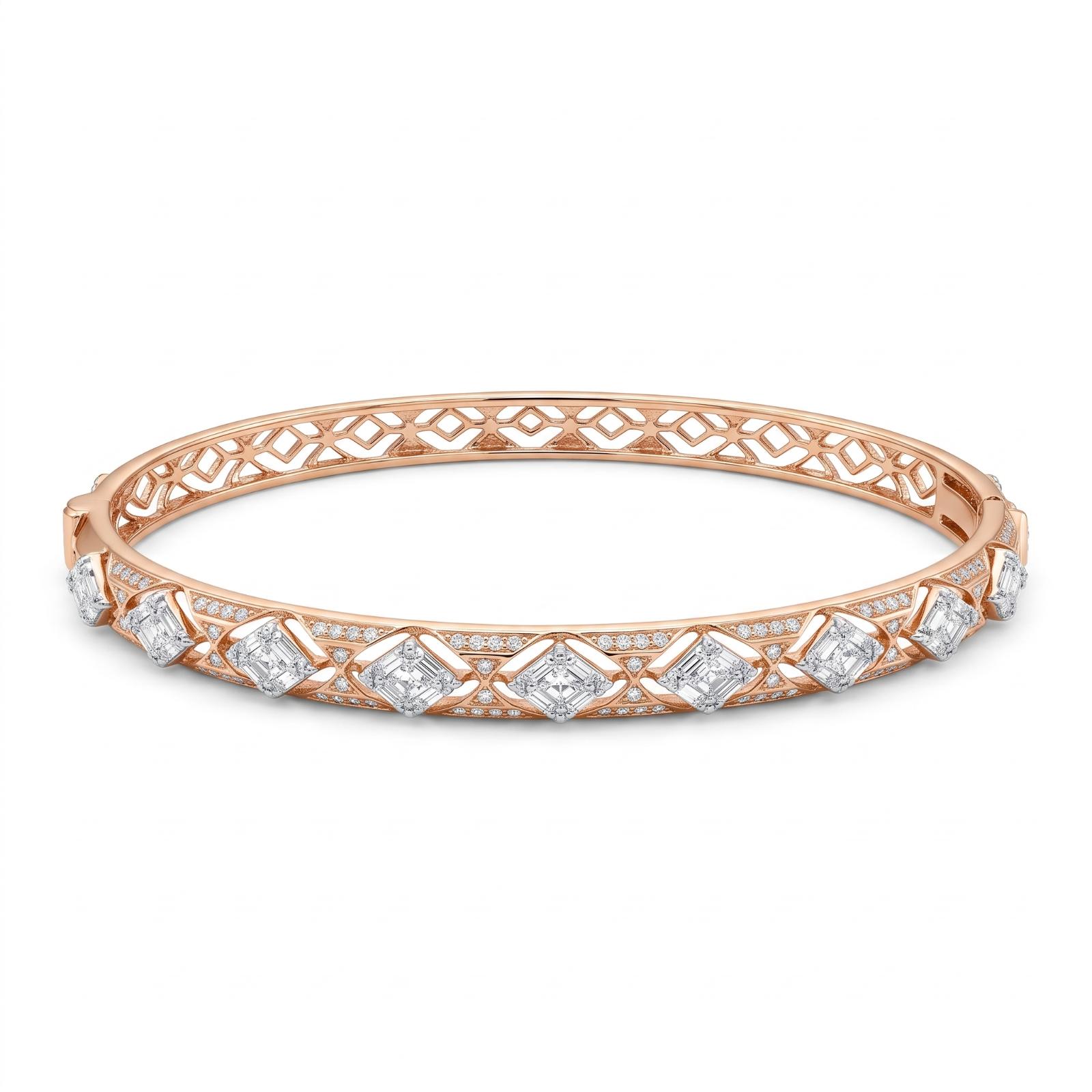 Timeless Diamond Bangle Crafted in Fine Gold with Sophisticated Detailing by Bafleh Jewellery
