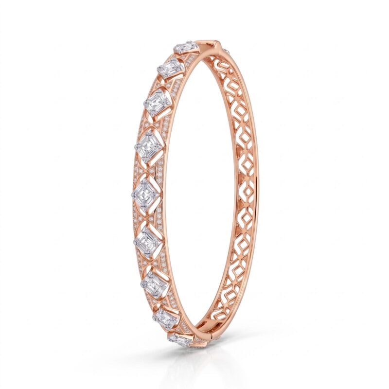 Alternative view of Timeless Diamond Bangle Crafted in Fine Gold with Sophisticated Detailing by Bafleh Jewellery