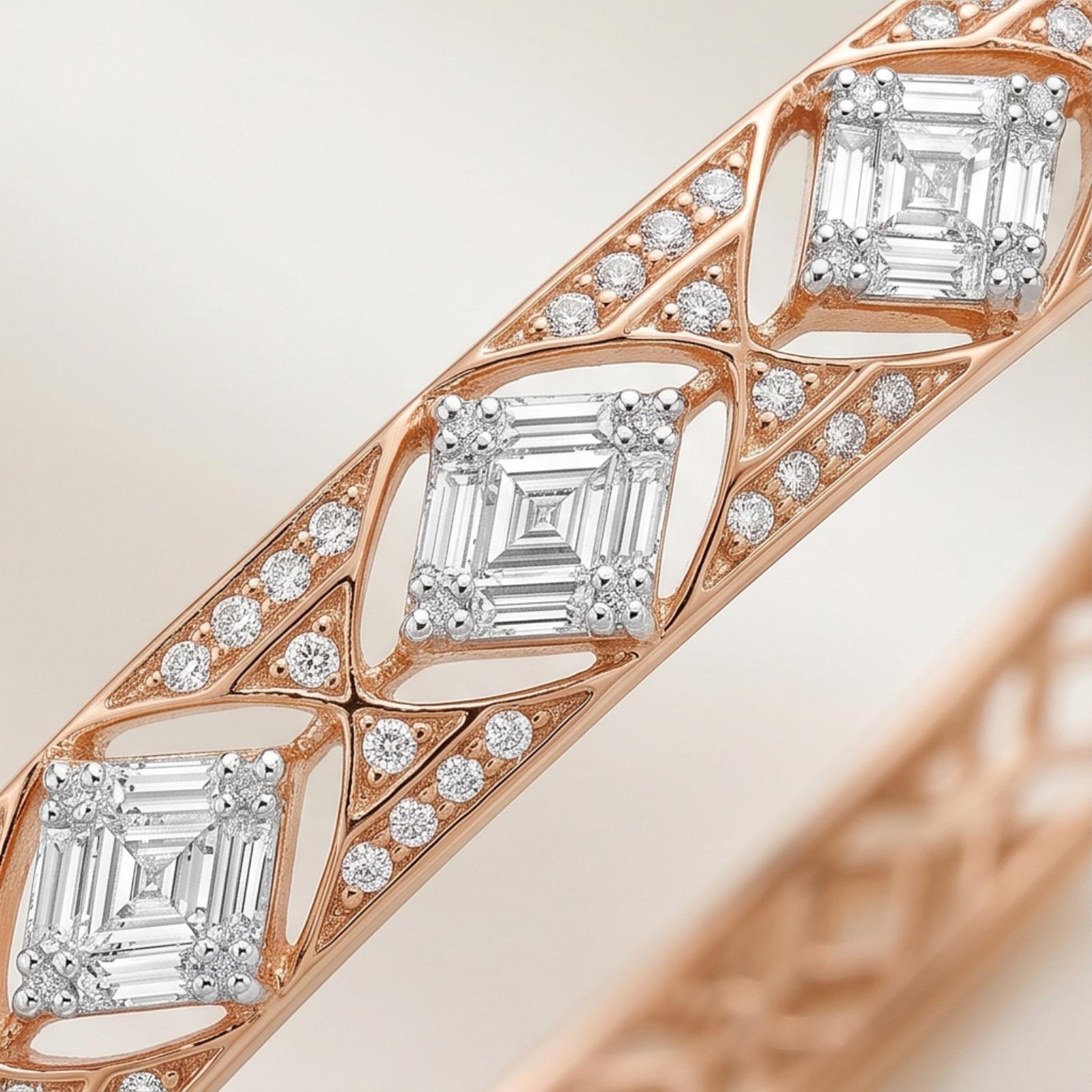 Timeless Diamond Bangle Crafted in Fine Gold with Sophisticated Detailing by Bafleh Jewellery - Image 3