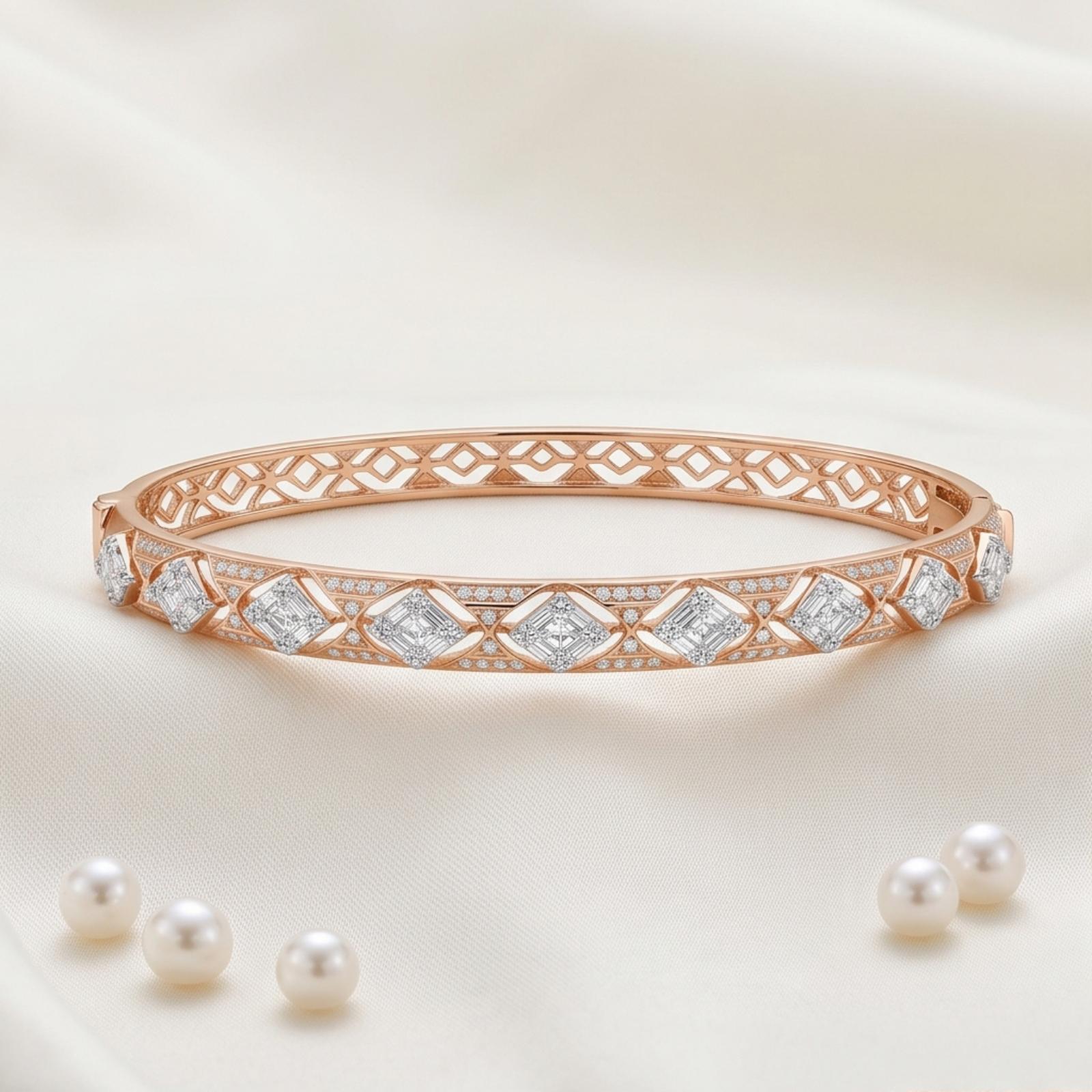 Timeless Diamond Bangle Crafted in Fine Gold with Sophisticated Detailing by Bafleh Jewellery - Image 5