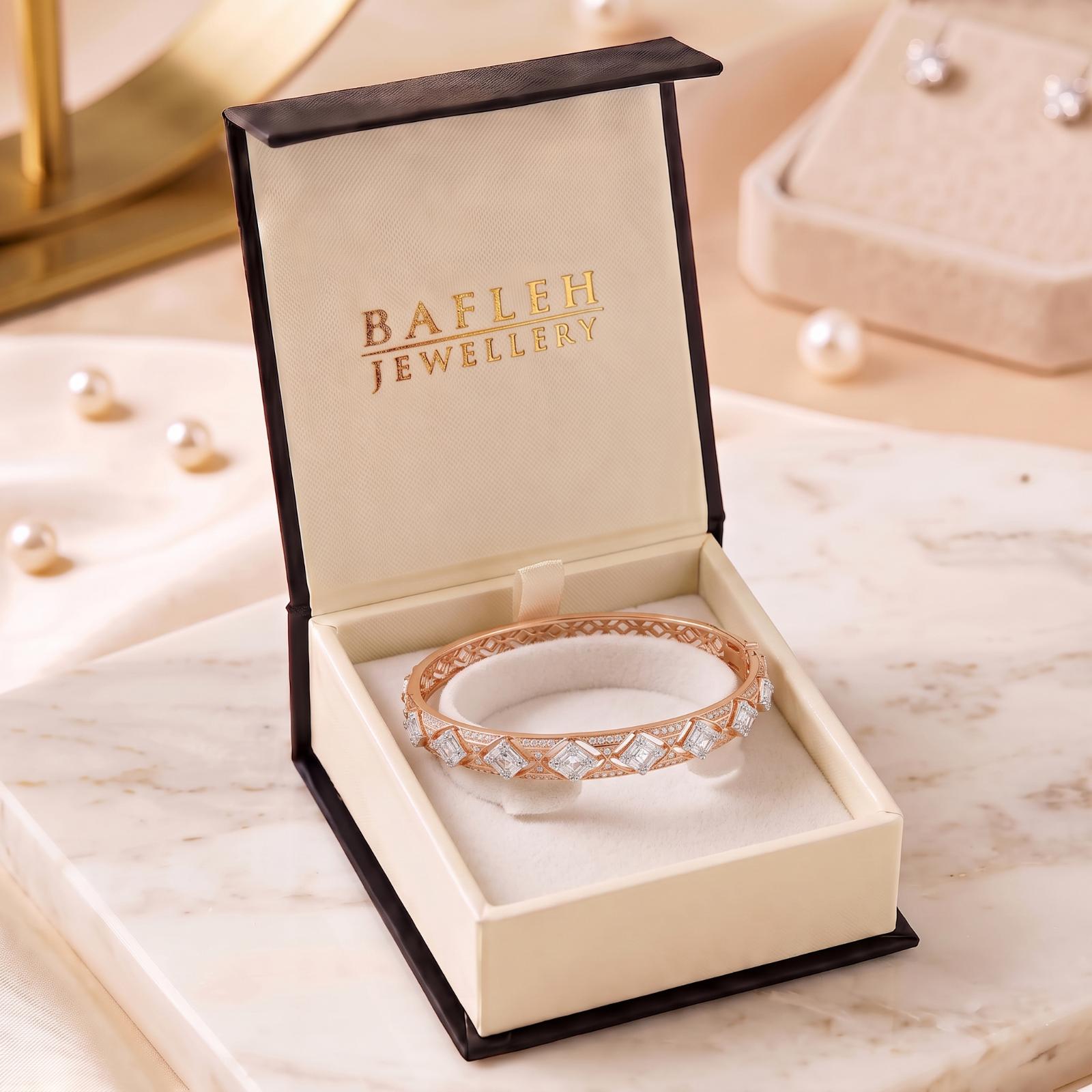 Timeless Diamond Bangle Crafted in Fine Gold with Sophisticated Detailing by Bafleh Jewellery - Image 6