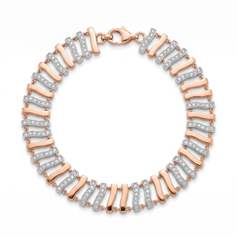 Luxury 18K Gold and Diamond Bracelet Featuring Brilliant Diamonds and Elegant Gold Craftsmanship from Bafleh Jewellery
