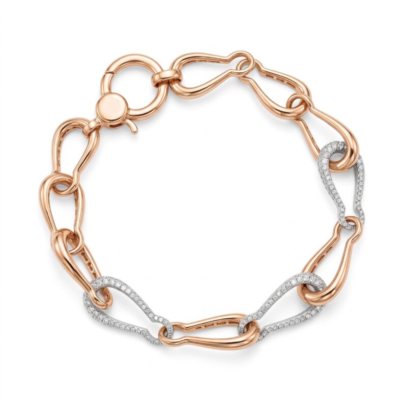 18K Gold and Diamond Bracelet Crafted with Exceptional Attention to Detail for a Refined and Luxurious Jewellery Collection by Bafleh Jewellery