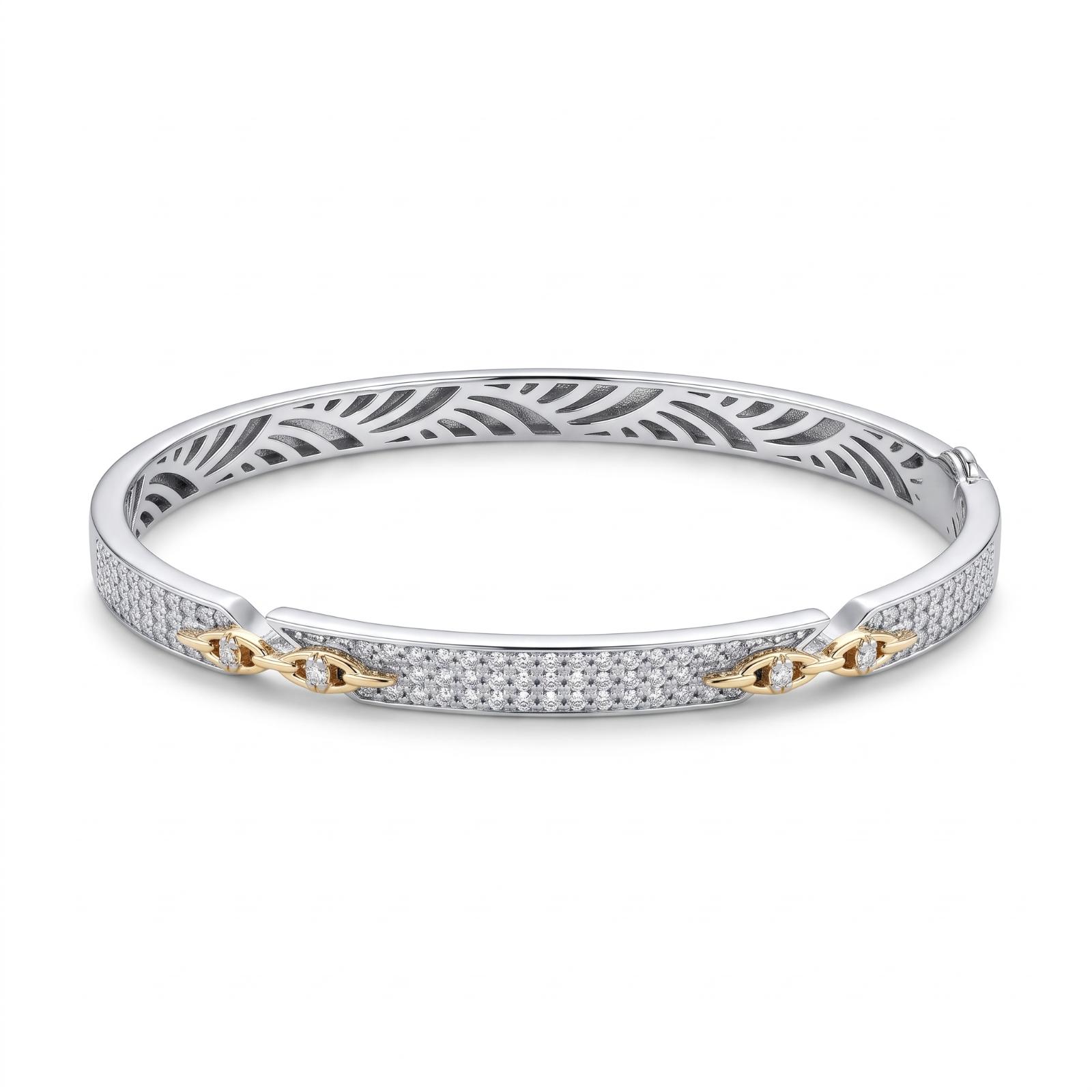 Elegant Diamond Bangle Featuring Luxurious Gold Details and Refined Diamond Craftsmanship by Bafleh Jewellery - Image 3