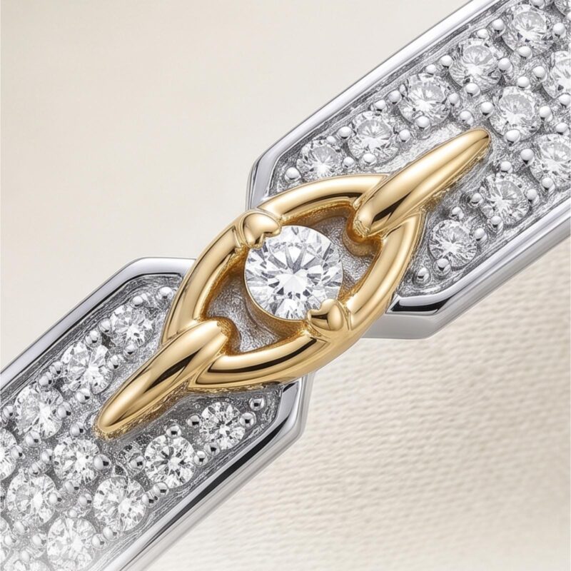 Alternative view of Elegant Diamond Bangle Featuring Luxurious Gold Details and Refined Diamond Craftsmanship by Bafleh Jewellery