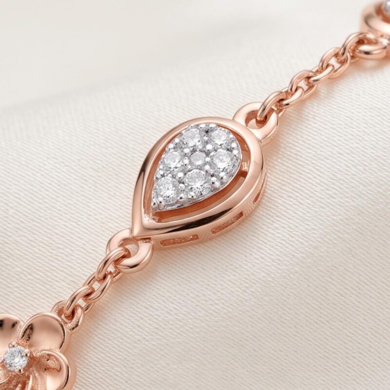 Alternative view of Elegant 18K Gold and Diamond Bracelet Designed to Enhance Every Occasion with Graceful Gold Tones and Captivating Diamond Radiance by Bafleh Jewellery