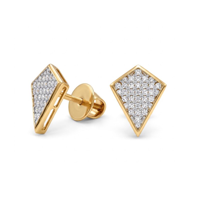 Timeless 18K Gold Diamond Stud Earrings Featuring Sophisticated Design and Beautiful Diamond Brilliance