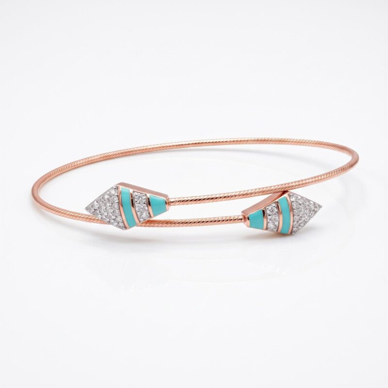 Sophisticated Diamond Bangle Crafted with Elegant Diamond Embellishments by Bafleh Jewellery