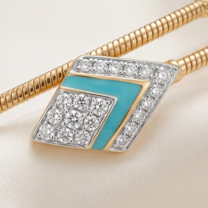Alternative view of Premium Gold Diamond Bangle Featuring Elegant Craftsmanship and Beautiful Diamond Brilliance by Bafleh Jewellery