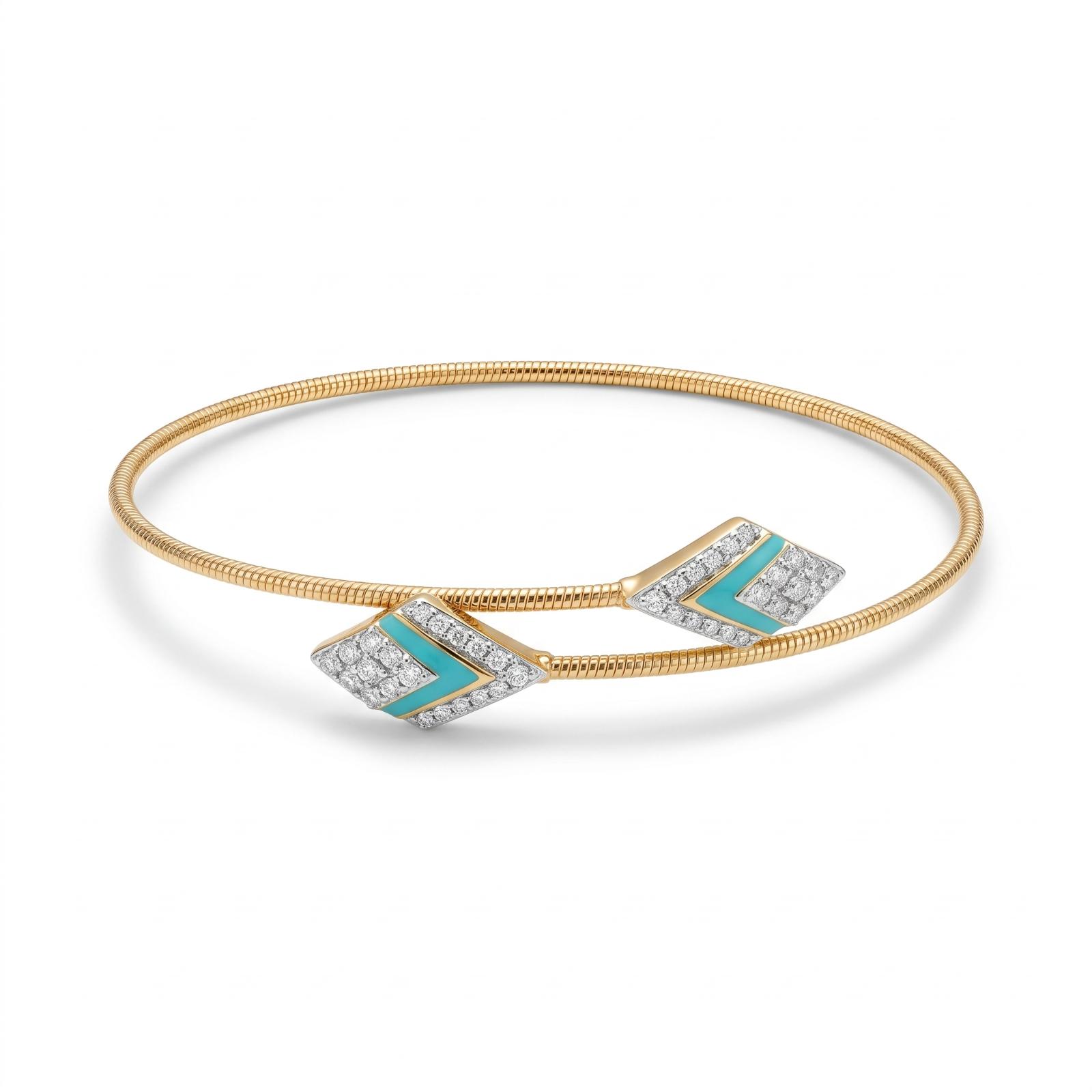 Premium Gold Diamond Bangle Featuring Elegant Craftsmanship and Beautiful Diamond Brilliance by Bafleh Jewellery