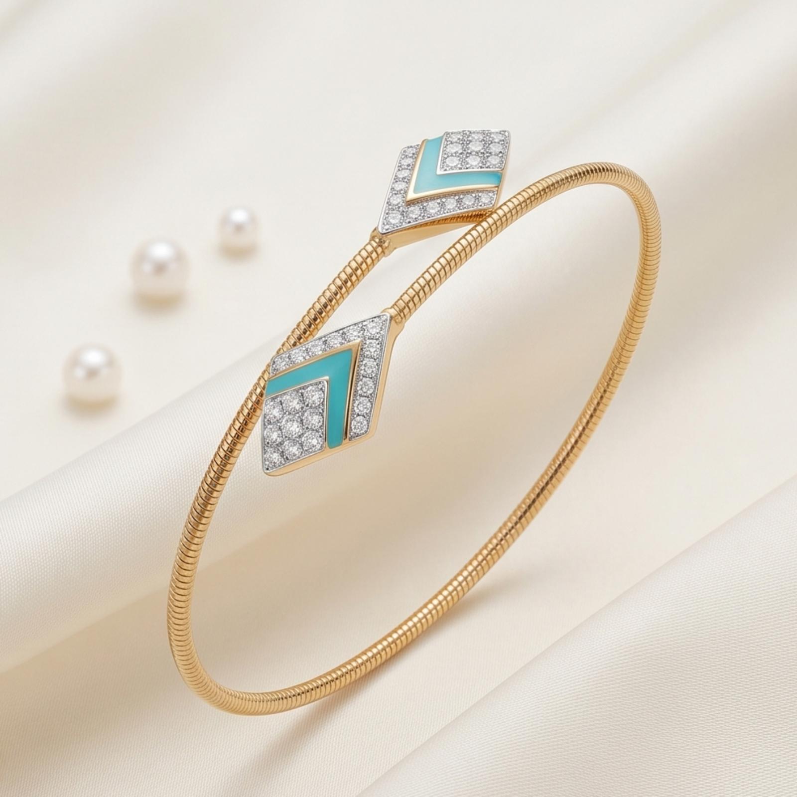 Premium Gold Diamond Bangle Featuring Elegant Craftsmanship and Beautiful Diamond Brilliance by Bafleh Jewellery - Image 5