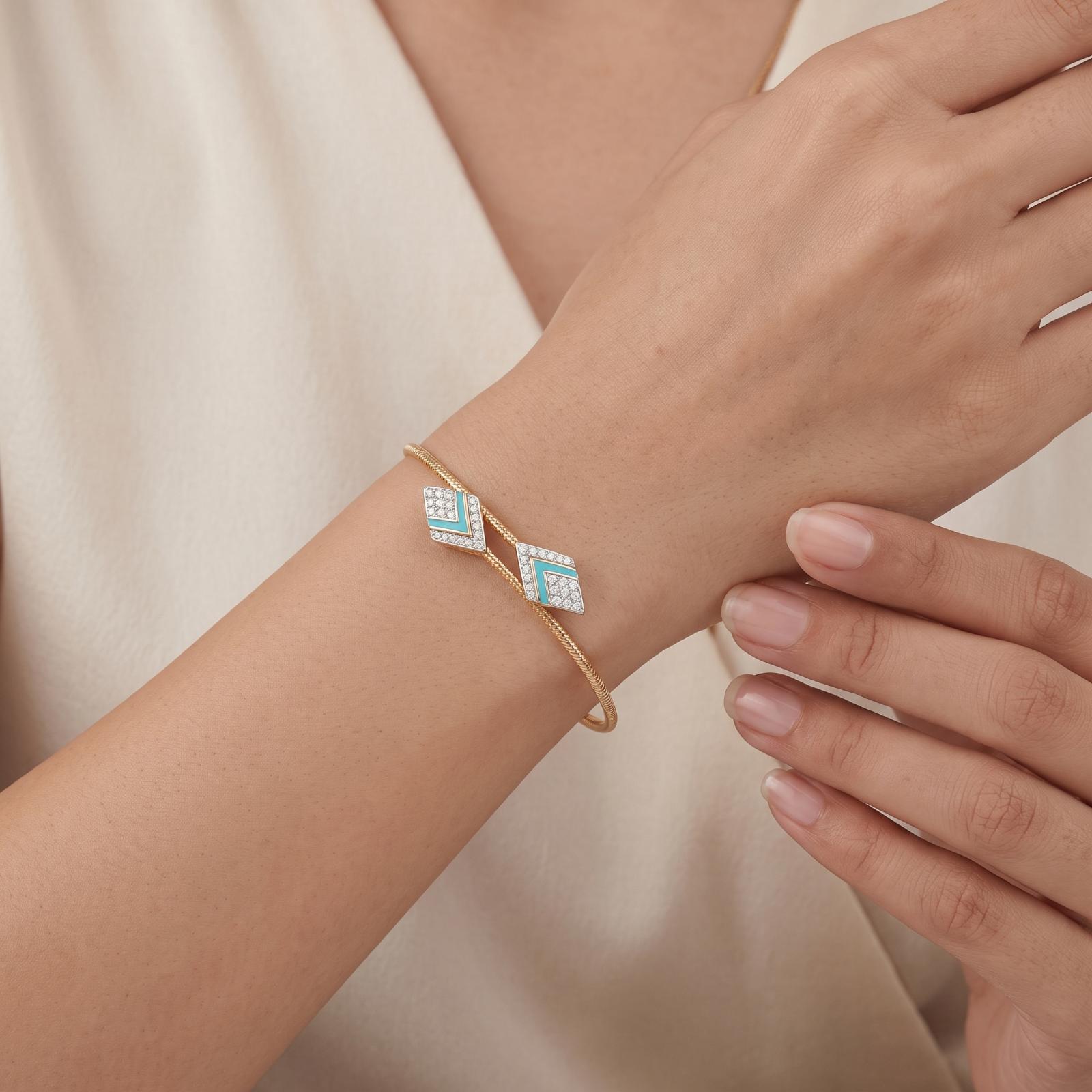 Premium Gold Diamond Bangle Featuring Elegant Craftsmanship and Beautiful Diamond Brilliance by Bafleh Jewellery - Image 3