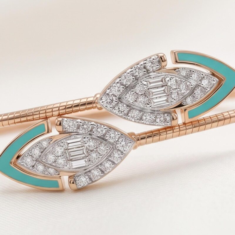 Alternative view of Luxury Diamond Bangle in Elegant Gold Design for Women by Bafleh Jewellery