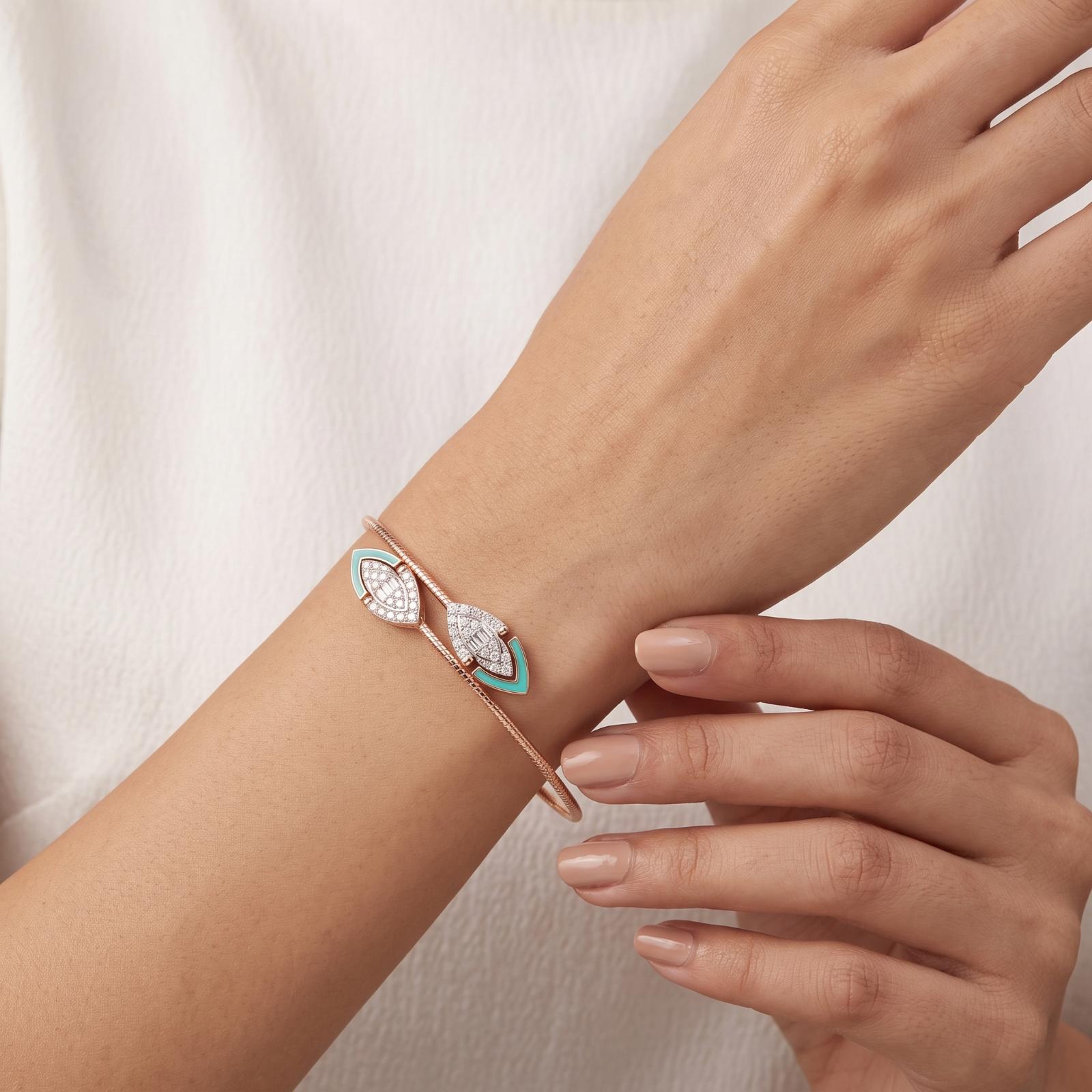Luxury Diamond Bangle in Elegant Gold Design for Women by Bafleh Jewellery - Image 3