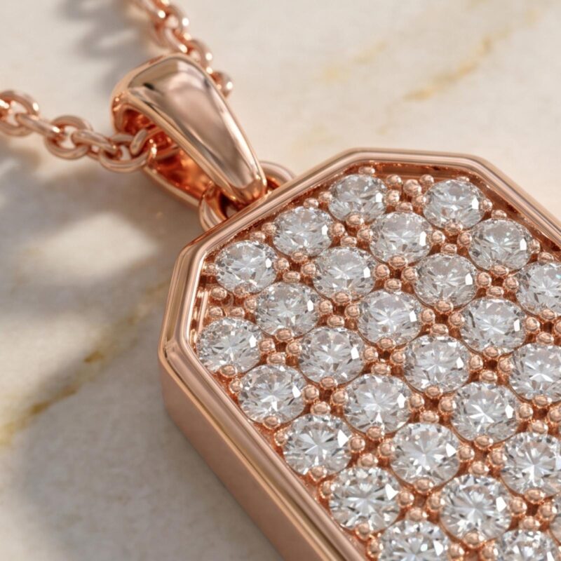 Alternative view of Premium 18K Gold Diamond Pendant with Chain Designed to Add Sophisticated Sparkle to Every Jewellery Collection from Bafleh Jewellery