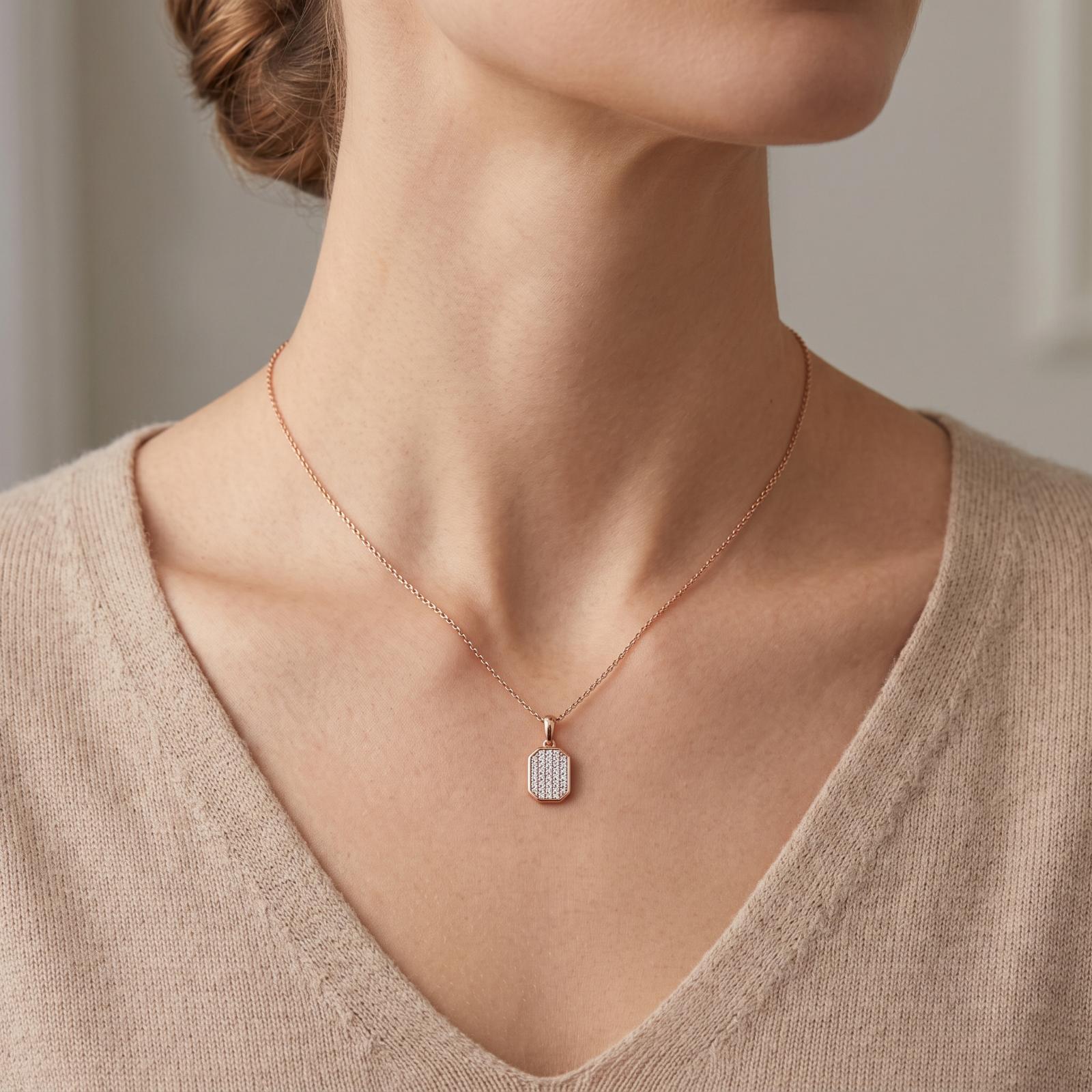 Premium 18K Gold Diamond Pendant with Chain Designed to Add Sophisticated Sparkle to Every Jewellery Collection from Bafleh Jewellery - Image 3